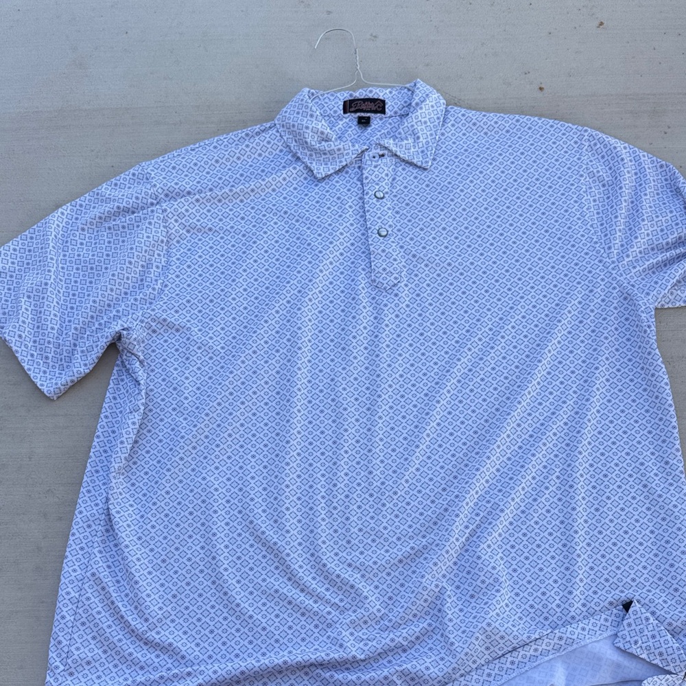 Men's Rafter C White Geometric Pattern Shirt